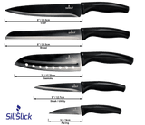 Kitchen Knife Set Kit | Black Magnetic Rack & Sharpener